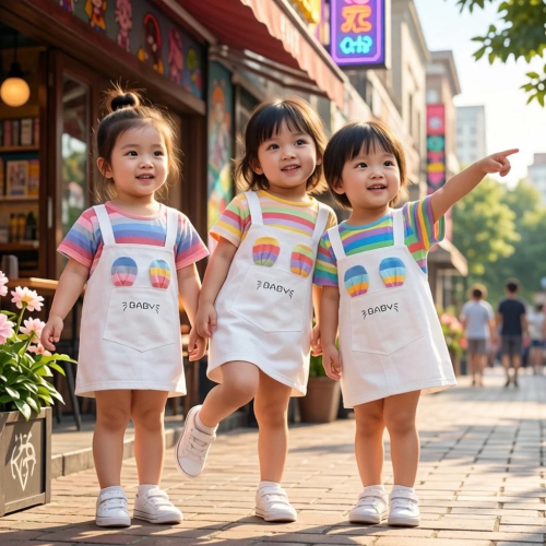 ? 彩虹條紋假兩件吊帶洋裝套裝