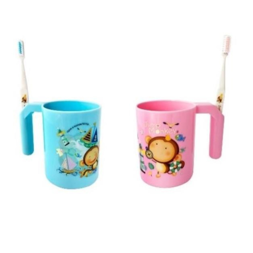 跳跳猴 QQ牙刷杯( 附牙刷 )幼稚園牙刷漱口杯組 幼教牙刷漱口杯組