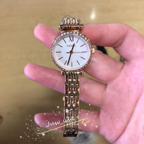 【 Fossil 小圓鏡面手錶 BQ3502】