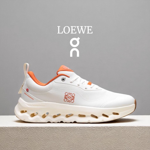 ?LOEWE x On昂跑聯名Running Cloudtilt 2.0 Coral White 彈力再生針織鞋｜聯乘