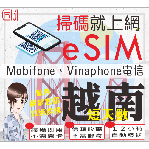 ├匠心_eSIM┤越南網卡 短天數 無限上網 越南esim 越南上網卡 越南sim卡 富國島 胡志明 峴港