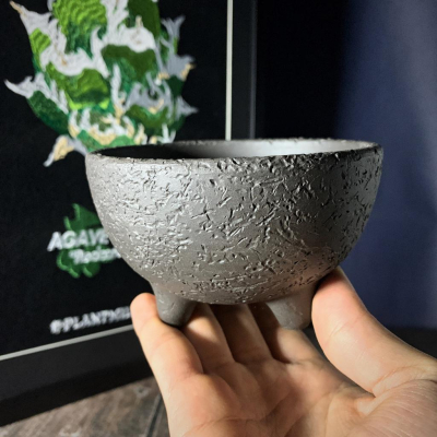 (現貨) 禪意 三足 粗陶 紫砂 小圓盆 半手工 陶盆 小盆 缽 植木缽 嚴龍 塊根 多肉 碗
