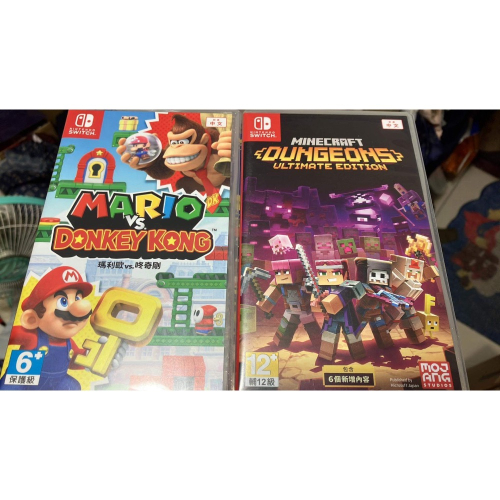 NS SWITCH 二手 咚奇剛 & 麥塊地下城終極版