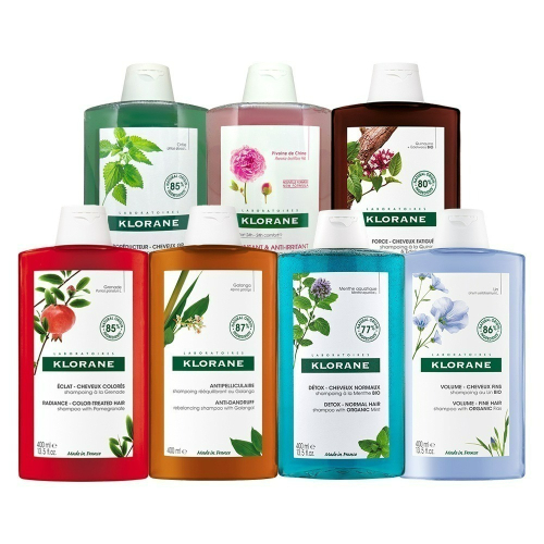 KLORANE 蔻蘿蘭 洗髮精 400ml x 2入 多款任選(養髮/舒敏/澎鬆/控油/涼感/抗屑/護色養髮強韌 活絡)