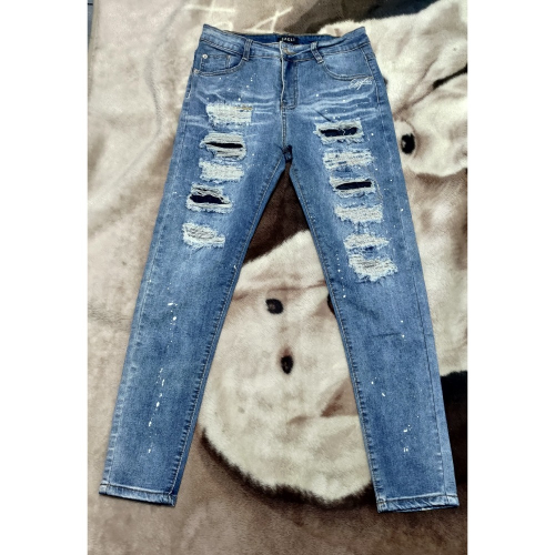 EAGLE 老鷹男生 牛仔褲 YKK拉鍊 30腰 刷破 刺繡