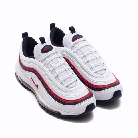 NIKE AIR MAX 97 白色 白藍紅 白彈 美國配色 氣墊 穿搭 休閒 情侶鞋 921733-102