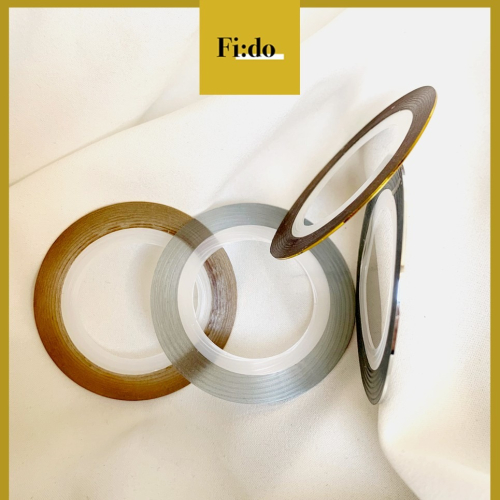 Fido｜美甲素材 金銀線貼紙 極細金線膠帶 美甲膠帶0.5mm細貼紙膠帶 美甲貼紙 線條貼紙【現貨】