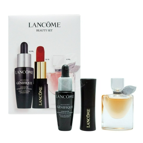 LANCOME蘭蔻 美妍禮盒 [超未來肌因賦活露(10ml)+美好人生女性淡香精(4ml)+絕對完美唇膏【Try it】