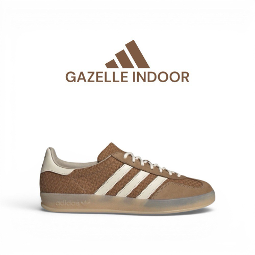 ?adidas GAZELLE INDOOR 運動休閒鞋｜沙漠棕｜棕白色｜棕色｜白色｜透明膠底｜皮革｜麂皮｜編織｜男女