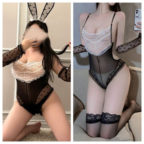 (現貨)棉花糖女孩+均碼性感情趣兔女郎角色扮演小胸蕾絲誘惑套装