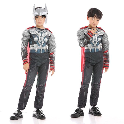 現貨兒童 萬聖節衣服 復仇者聯盟服裝 超級英雄肌肉服 索爾 裝扮舞會 雷神索爾肌肉裝-S/M/L