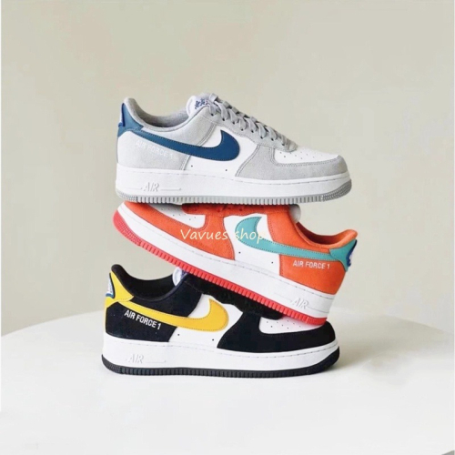 Nike Air Force 1 Low 灰藍DH7568-001 黑黃DH7568-002 橘綠DH7568-800