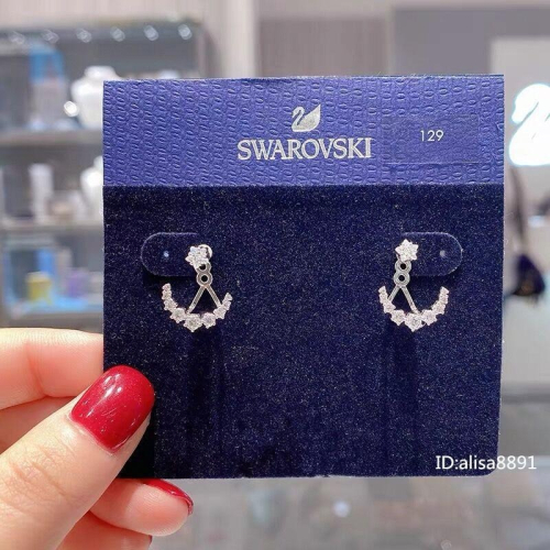 Swarovski飾品 施華洛世奇耳環 月亮耳釘 銀色玫瑰色moousun系列愛的迫降孫藝珍同款耳環 5486351