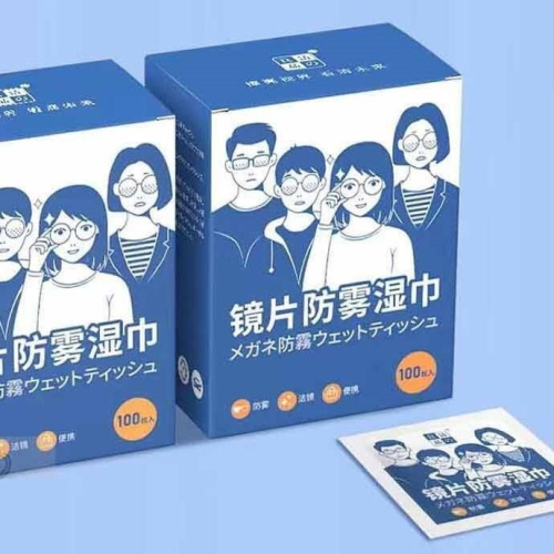 眼鏡防霧去污濕巾 眼鏡長效防霧擦拭布 防霧布 防霧眼鏡布 防霧眼鏡擦拭布 除霧氣擦拭清潔布 100片盒裝