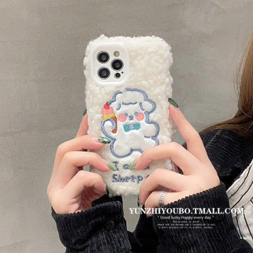 秋冬ins毛絨綿羊貓咪適用iphone13/12promax蘋果11手機殼iphonex軟殼xsmax可愛xr日韓8pl