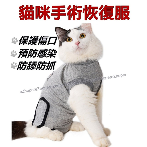 寵物防舔衣 貓咪術後服 貓咪手術服 防舔防抓衣 防舔頭套 防舔圈 貓咪絕育服 結紥服 寵物傷口防舔防抓服