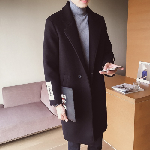 2021春秋季新款男士妮子風衣韓版呢子大衣休閑中長款夾克外套男裝