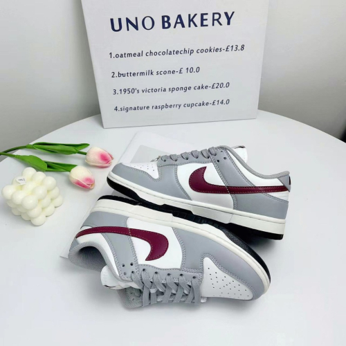 NlKE DUΝK LOW ＂Grey/White” 低筒 休閒 防滑 灰白 煙灰 酒紅勾 灰色 DD1503-122