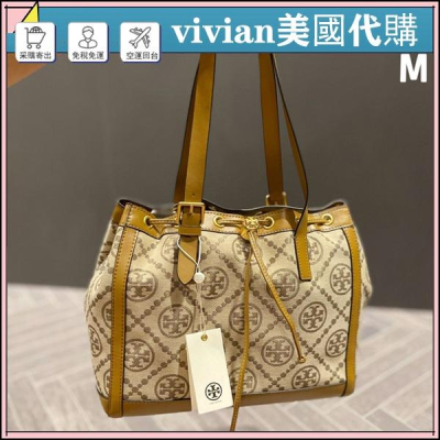 vivian美國代購✨正品 Tory Burch 女士抽繩托特包 手提包 TB 購物袋 媽咪包 單肩包 斜挎包 女包