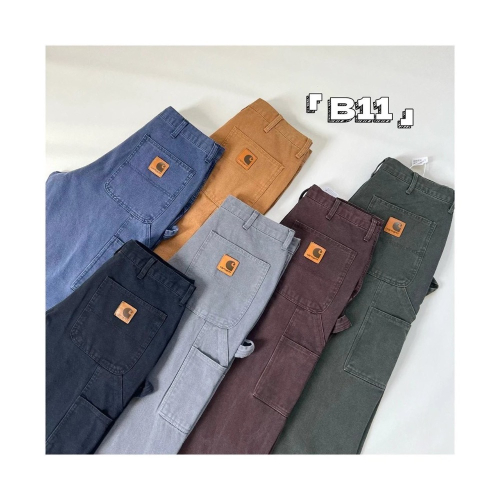 Carhartt B11水洗VTG 六色最強系列 B11水洗做舊 皮標伐木褲 工裝褲 男女款