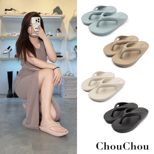 【ChouChou】奶霜柔彈厚底夾腳拖 CH4031 台灣製造 人字拖鞋 厚底拖鞋 防水拖鞋