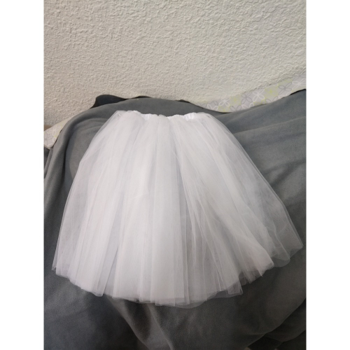 白色 紗裙 長60公分 三層紗 沒有內襯 free size
