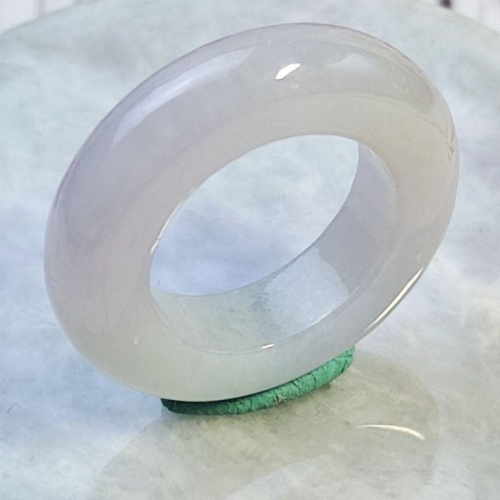 ?玉戒?天然緬甸玉 A貨 翡翠 白月光 素面圈戒 現貨特惠【92jade】翡翠圈戒 翡翠戒指 玉圈戒 戒圈