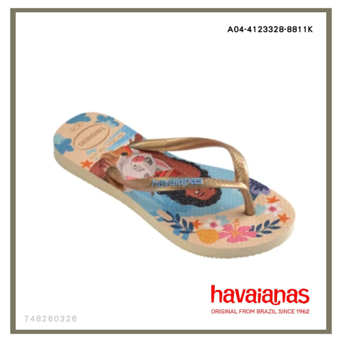 Havaianas 夾腳拖鞋 迪士尼 莫娜 涼拖鞋 女生 2026 兒童 涼鞋 海邊 4123328-8811K