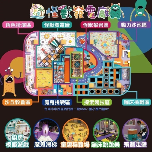【台南】新光三越小西門店 追風奇幻島集團【怪獸發電廠】 親子票 1張/4張/6張組 紙本票券