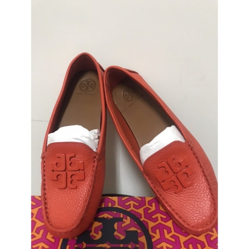 全新 英國買回 Tory Burch 女鞋 桔色平底鞋 US6.5