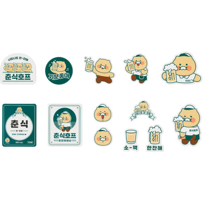 kakao friends 春植 啤酒 貼紙 行李箱貼紙 防水貼紙 啤酒杯