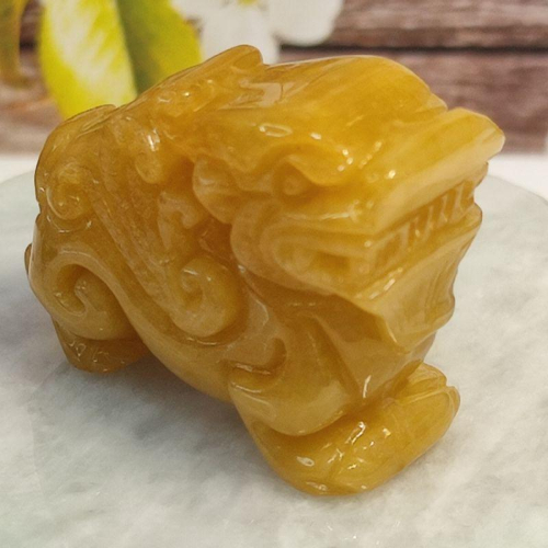 ?️飛黃騰達?️️天然緬甸玉A貨翡翠-黃翡 立體精雕 飛天貔貅 附證書 現貨實拍優惠特價【92jade 遇見善緣】