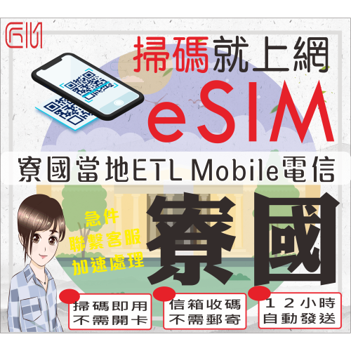 ├匠心_eSIM┤寮國上網卡 永珍 旺陽 龍坡邦 世界文化遺產 寮國網卡 插卡即用免開卡 寮國網路卡 西蒙寺