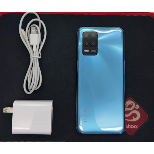 二手精品 Realme8 8g/128g 5G 藍色 9.5成新 無盒裝有附贈正廠配件 加贈保護貼及空壓殼