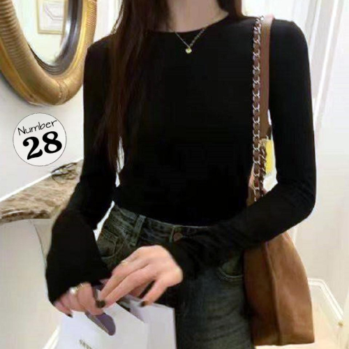 Number28 - 圓領素面內搭上衣 286282