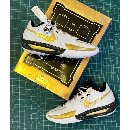 灭世纯原 Nike GT Cut 3 CHBL 白黑金 籃球鞋 实战鞋 全掌气垫 TPU抗扭 男鞋 HF5702-17