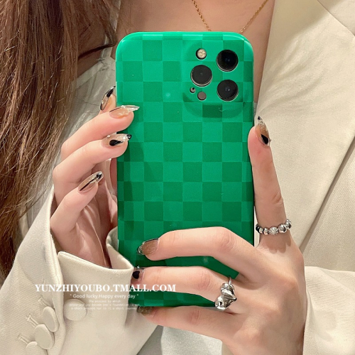 ins棋盤格適用iphone12pro max蘋果11手機殼iphonex秋冬絨布xsmax個性xr日韓8plus女款半