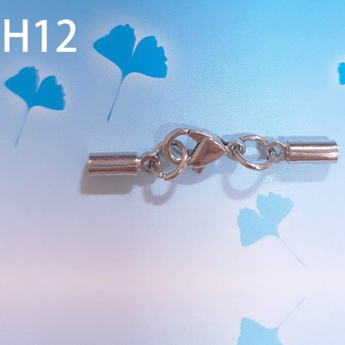 西西手工藝材料 32804 五金配件-H12(1入)龍蝦勾+套頭 龍蝦鉤砝碼帽龍蝦扣鐘帽皮繩扣項鍊收尾套管手鍊 滿額免運