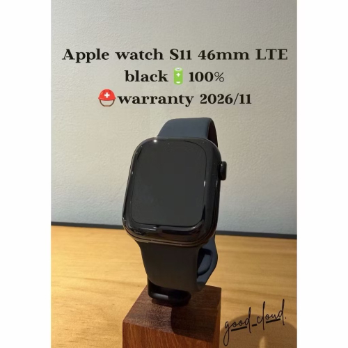 Apple watch 11 46mm LTE 黑?100%⛑️保固-2026/11│9成新!!│原廠電池│有盒配