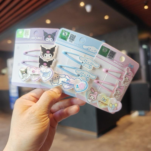 【台灣現貨?J&E比選物店】正版 三麗鷗 髮夾 可愛 一組3入 酷洛米 大耳狗 美樂蒂 瀏海夾 造型髮夾 BB夾