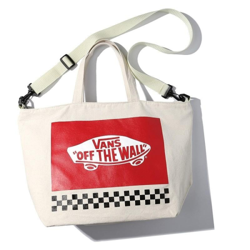 袋我走【VANS 白色 3WAY 帆布 大容量 側背包 手提袋 側背包 托特包】
