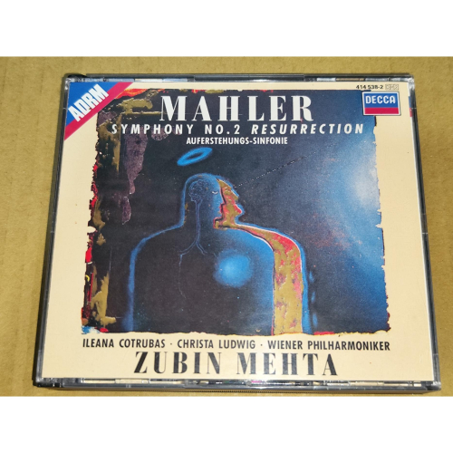 全銀圈 Mehta 梅塔 Cotrubas Ludwig Mahler 馬勒 第2號交響曲 復活 維也納愛樂 2CD D