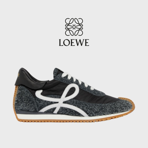 ?Loewe Flow2.0 Runner Suede運動跑鞋｜休閒鞋｜尼龍和麂皮｜黑白｜單寧布｜牛仔布｜牛仔黑｜白L