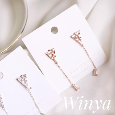 【winya 韓國飾品 現貨 】正韓 閃亮水鑽氣質耳環 限量現貨