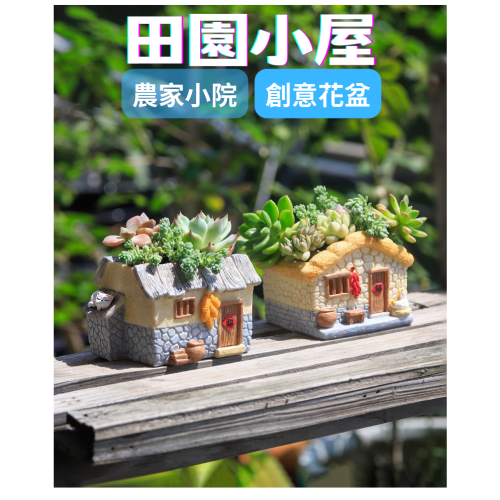 【Fm時尚家居】多肉花盆 田園小屋花盆 農家小院花盆 創意花盆