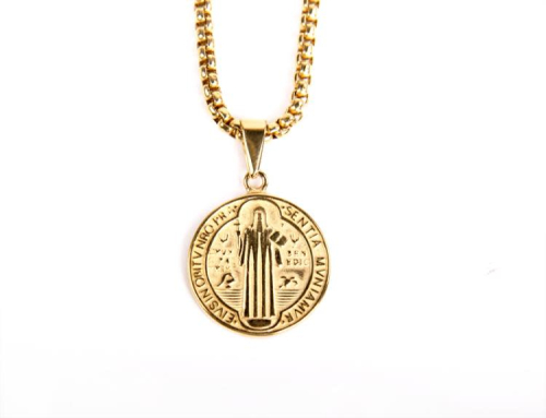 gold plated necklace 鍍金小圓牌項鍊男嘻哈女鎖骨鍊