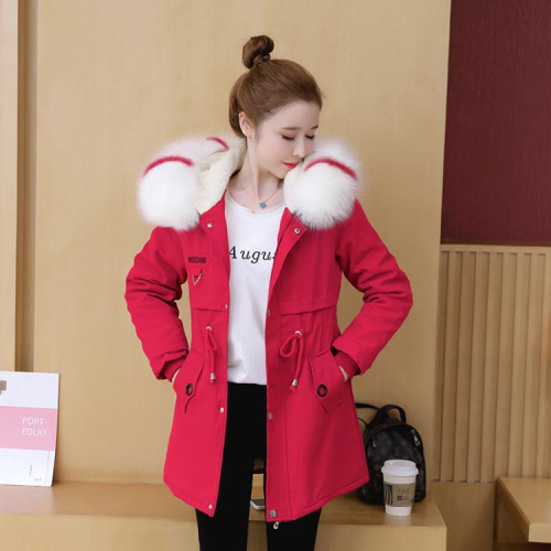 DearGod正韓女裝2022年新款棉服女中長款派克服加絨棉襖休閒正韓秋季女士外套收腰